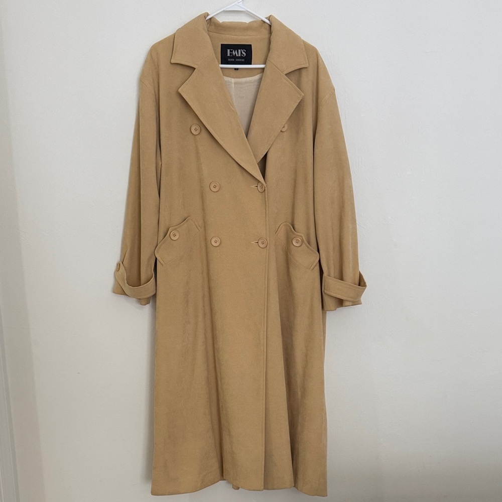 Tan Double-Breasted Trench Coat